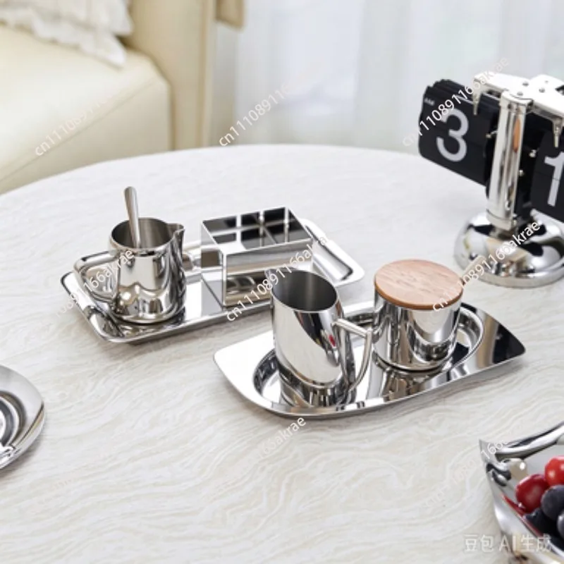 for Stainless steel teapot coffee afternoon tea light luxury teapot sugar milk cup coffee pot retro British tea set combination