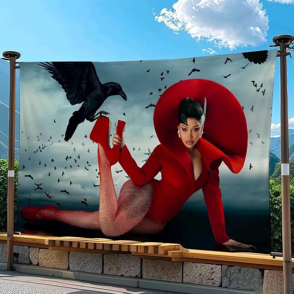 Rapper Cardi B Am I the Drama flag Advertising Banner for Camping Decoration Outdoor & Garage Wall Hanging Decorations