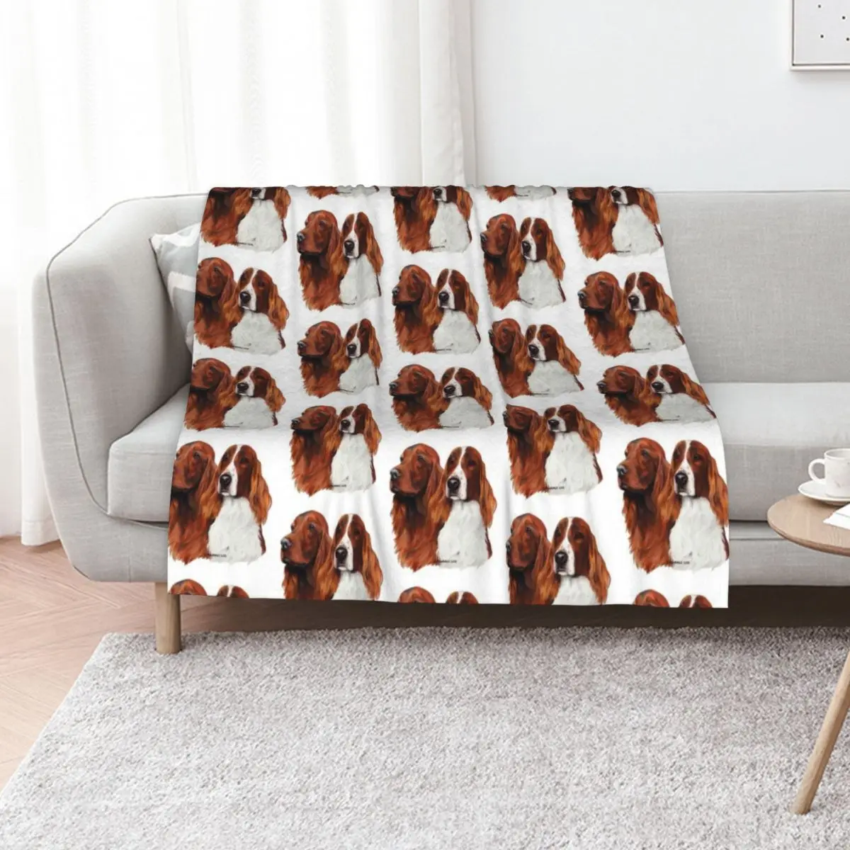 

Red and Red & White Irish Setters Throw Blanket Tourist Camping Flannels For Baby Blankets