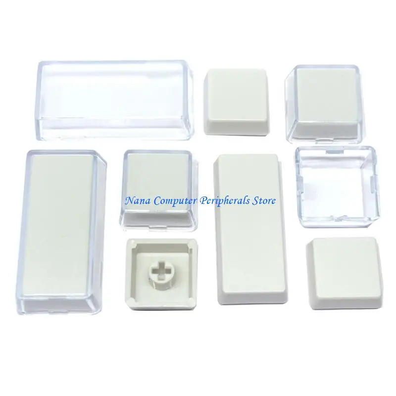F68C Durable Translucent Cap 10 Keys/Set ABS Transparent Mechanical Keyboard Keycap with Removable Cover