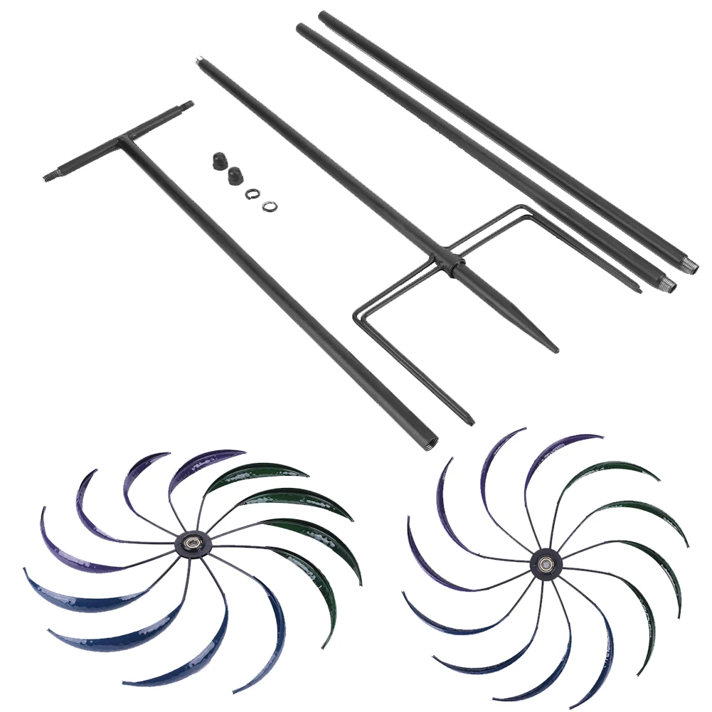 

Rainbow Color Windmill Double-Layer Iron Windmill Wear Resist Outdoor Wind Catcher for Yard Decoration Accessories Tool