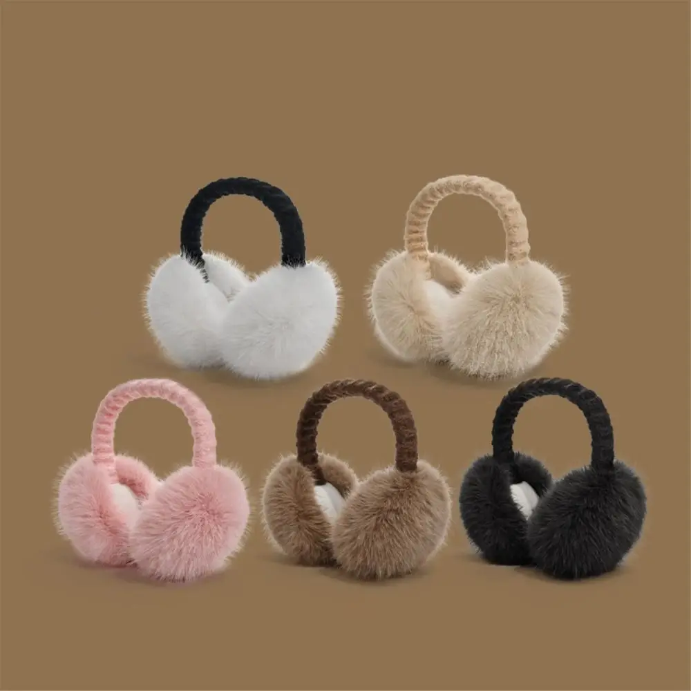 겨울용 따뜻한 접이식 귀마개 두꺼운 방한 부드러운 귀덮개 여성 남성 야외용 인조 모피 귀마개