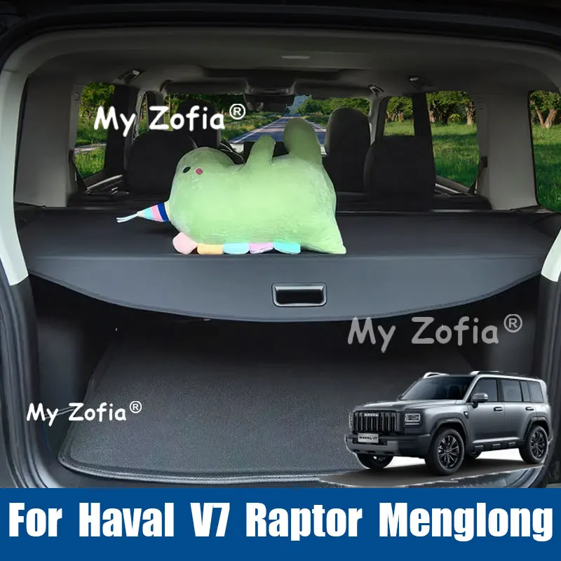 

For Haval V7 Raptor Menglong 2025 2026 Retractable Car Trunk Cargo Cover Duty Sun Protection Privacy Shield Interior Accessories
