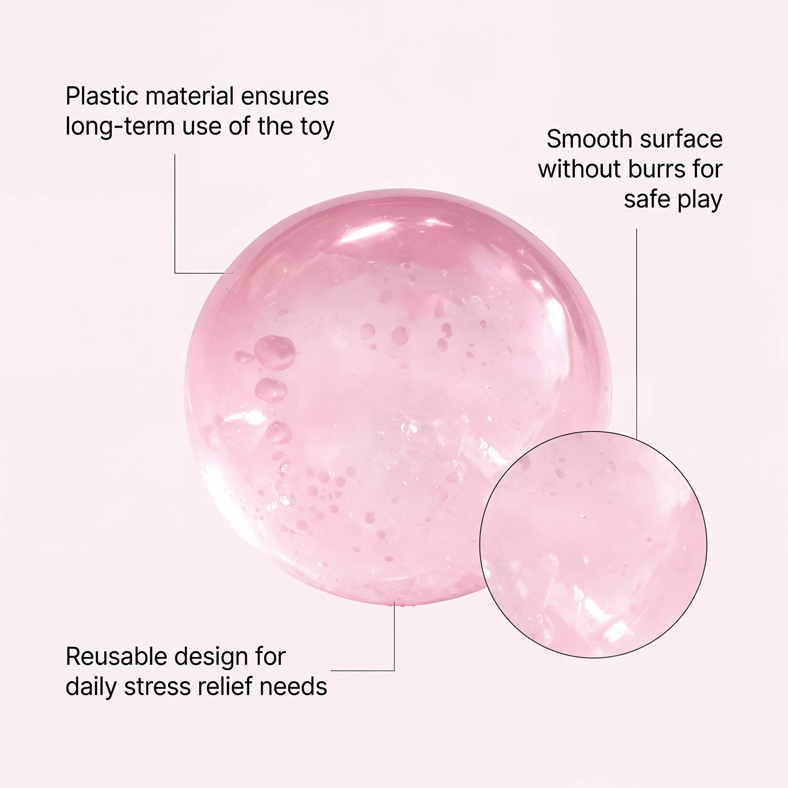 2PCS Pink Stress Ball Slow Rising Squishy Toy Soft Squeeze Fidget Toy for Stress Relief Office Desk