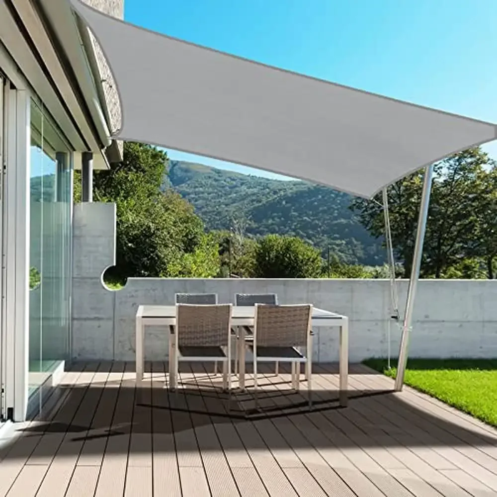 

Outdoor Rectangle Sun Shade Sail Canopy 10 x 13ft UV Block Patio Shades Backyard Deck Lawn Garden Privacy Protection Safe