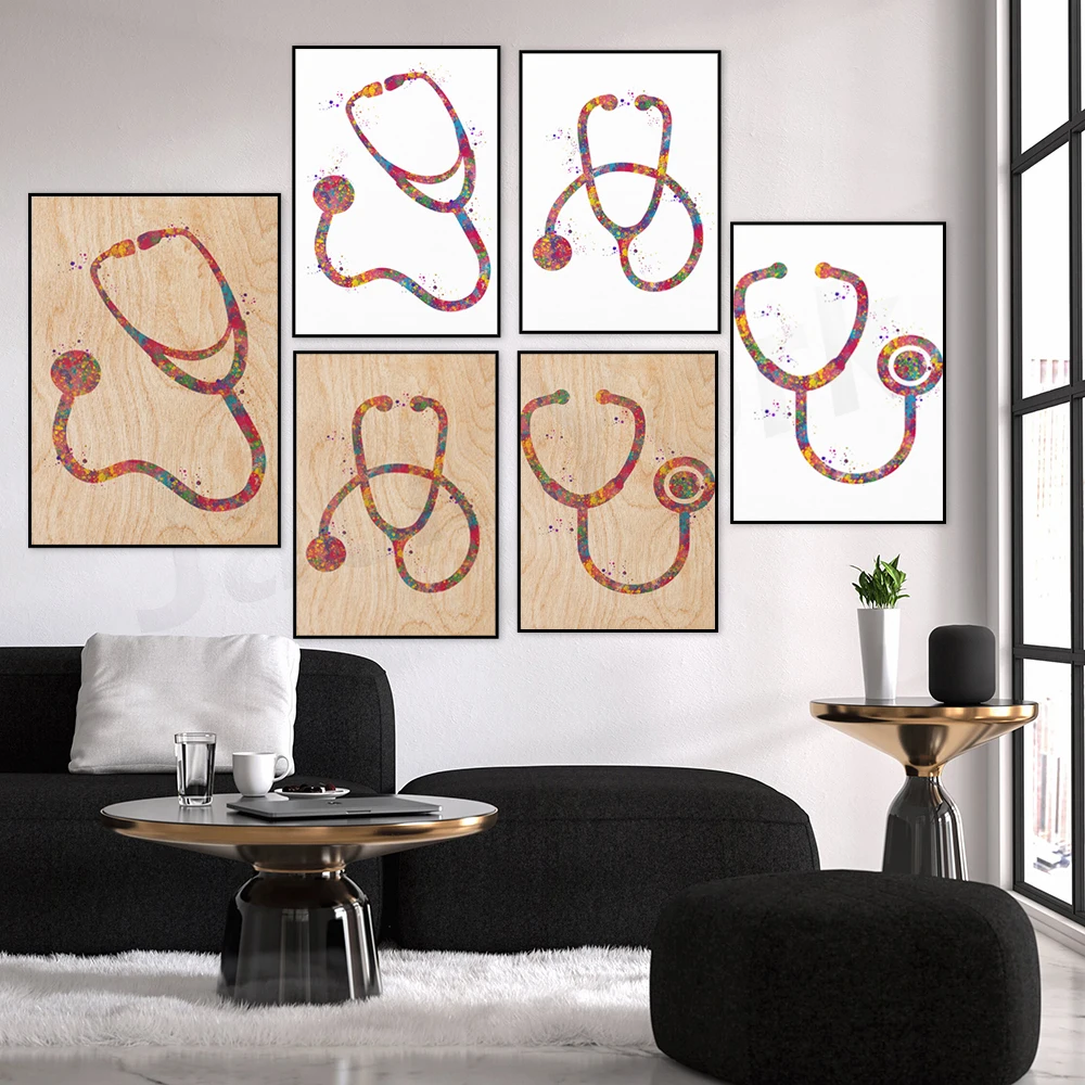 Stethoscope Watercolor Stethoscope Art Medical Artwork Medical Office Decor Doctor Stethoscope Doctor Office Decor Stethoscope