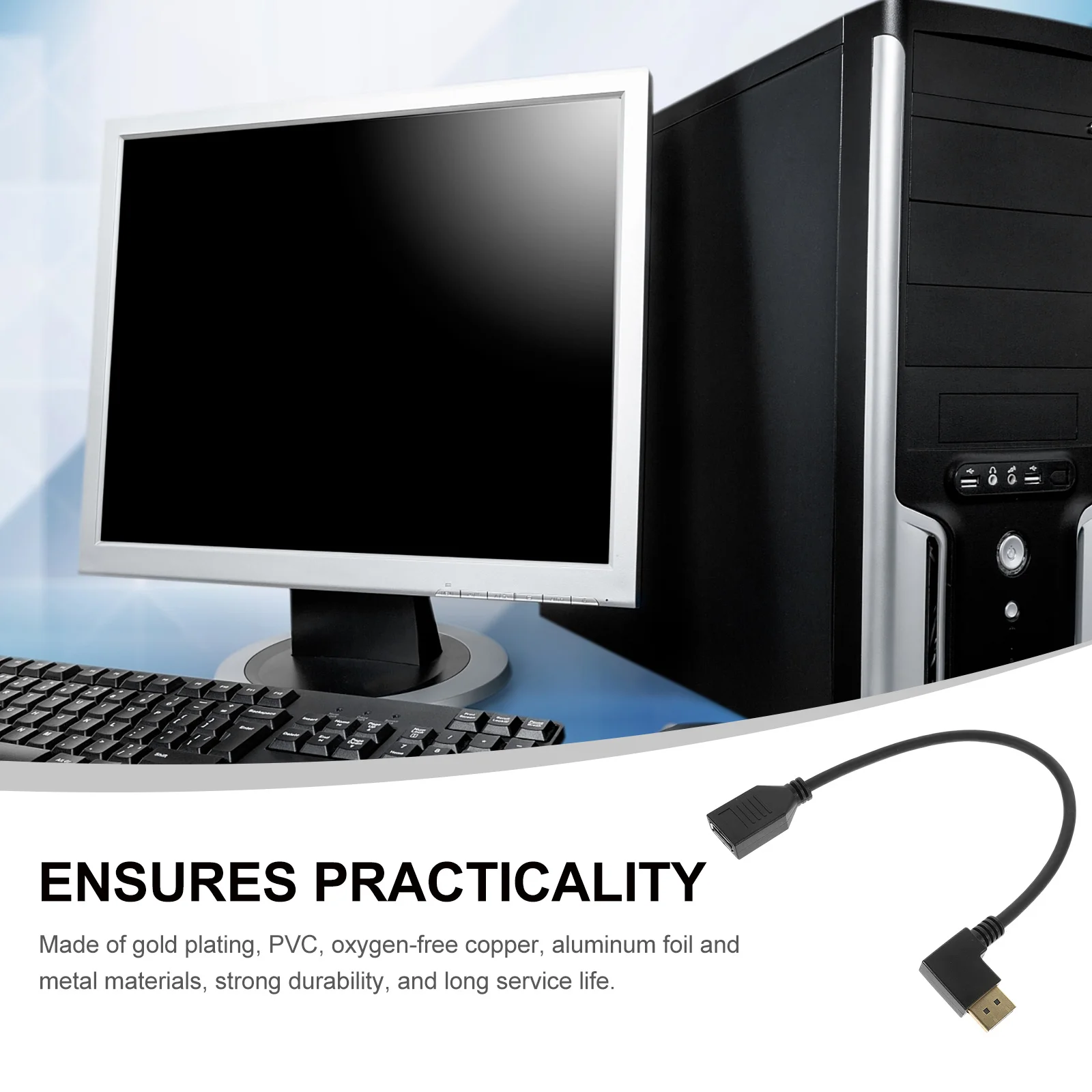 Displayport Extension Cable Male to Flexible High Performance Extender for Pc Monitor Gaming Video Extension Cable