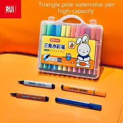 12-24 Sketching Markers Triangle Pole Colorful Pen Odorless Kids Painting Pens Comic Watercolor Pen  high-capacity Art supplies