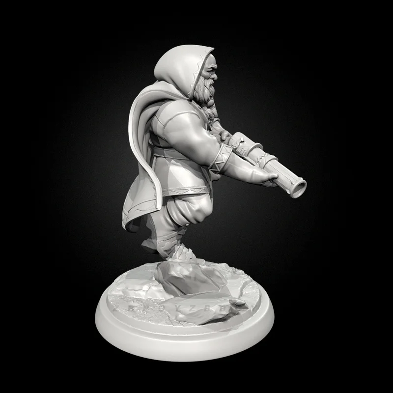 Figurine modèle en résine, 25mm 38mm 50mm, artillerie naine, Gunner Gk, Micro Miniature, modèle blanc imprimé en 3d, jouet non assemblé et non peint