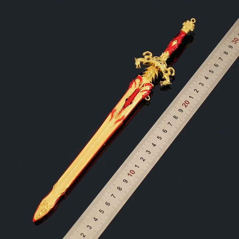 30cm11.81in naraka: bladepoint deus da fortuna espada jogo periféricos modelo de arma de liga chinesa com bainha espada brinquedos ornamentos