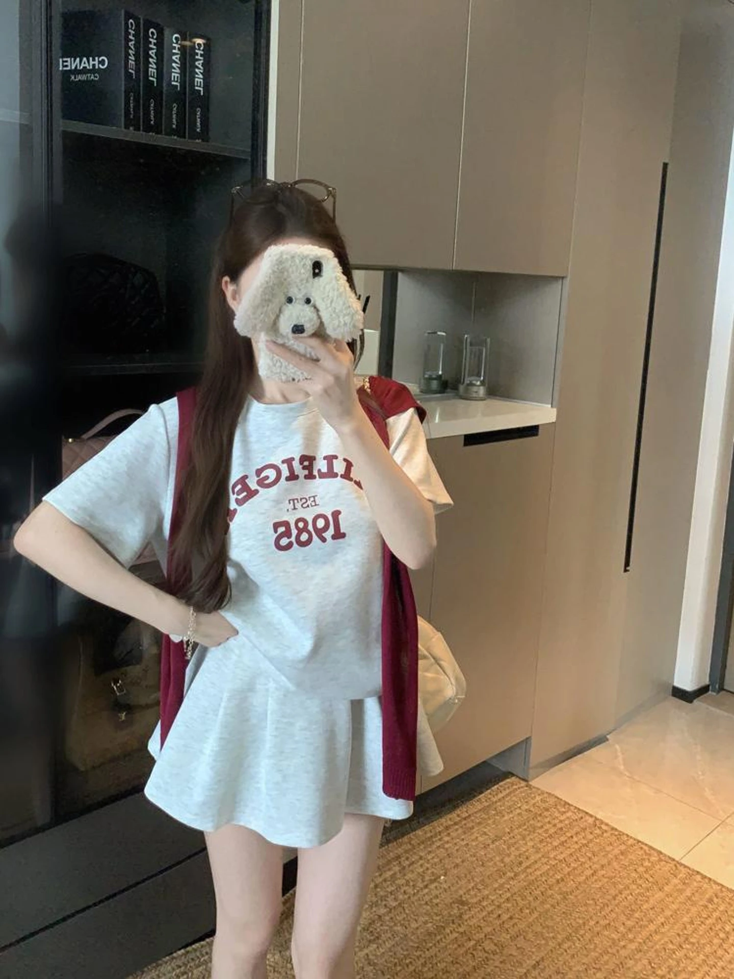 

Summer 2026 Women's Fashionable Short Sleeve T-shirt Skirt Set Versatile Chic Ageless Trendy Two-Piece Casual Wear for Adults