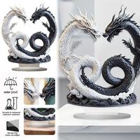 New Model Desktop Evil Dragon Ornament Yin Yang Dragon Acrylic 2D Desktop Ornament Living Room Bedroom Desktop Decoration YZG09