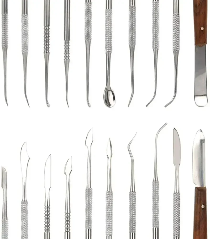 Kit de herramientas para tallar cuchillos de cera Dental, espátula para tallar yeso, cuchillo para cera, práctico instrumento versátil de acero inoxidable