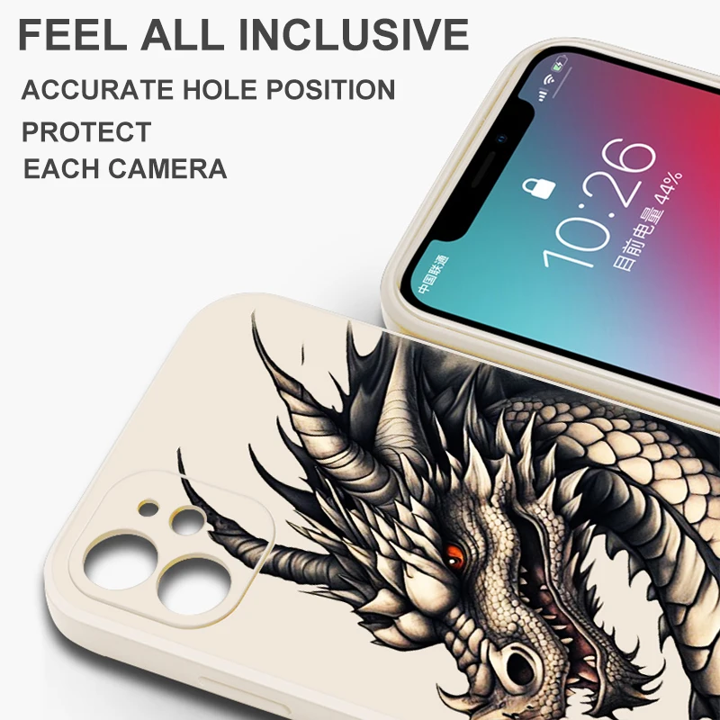 Chinese Divine Dragon For Xiaomi Redmi Note 12 11 11S 11T 10 10S 10T 9 8 Pro Plus Phone Case Liquid Silicone Back