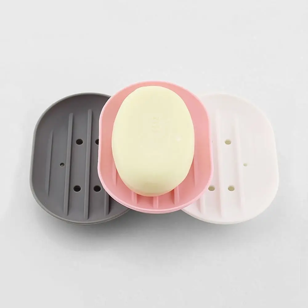 Simple Silicone Soap Holder Bathroom Kitchen Self Draining Easy To Clean Soap Stand 11.3*7.8cm Multicolour Home Accessories