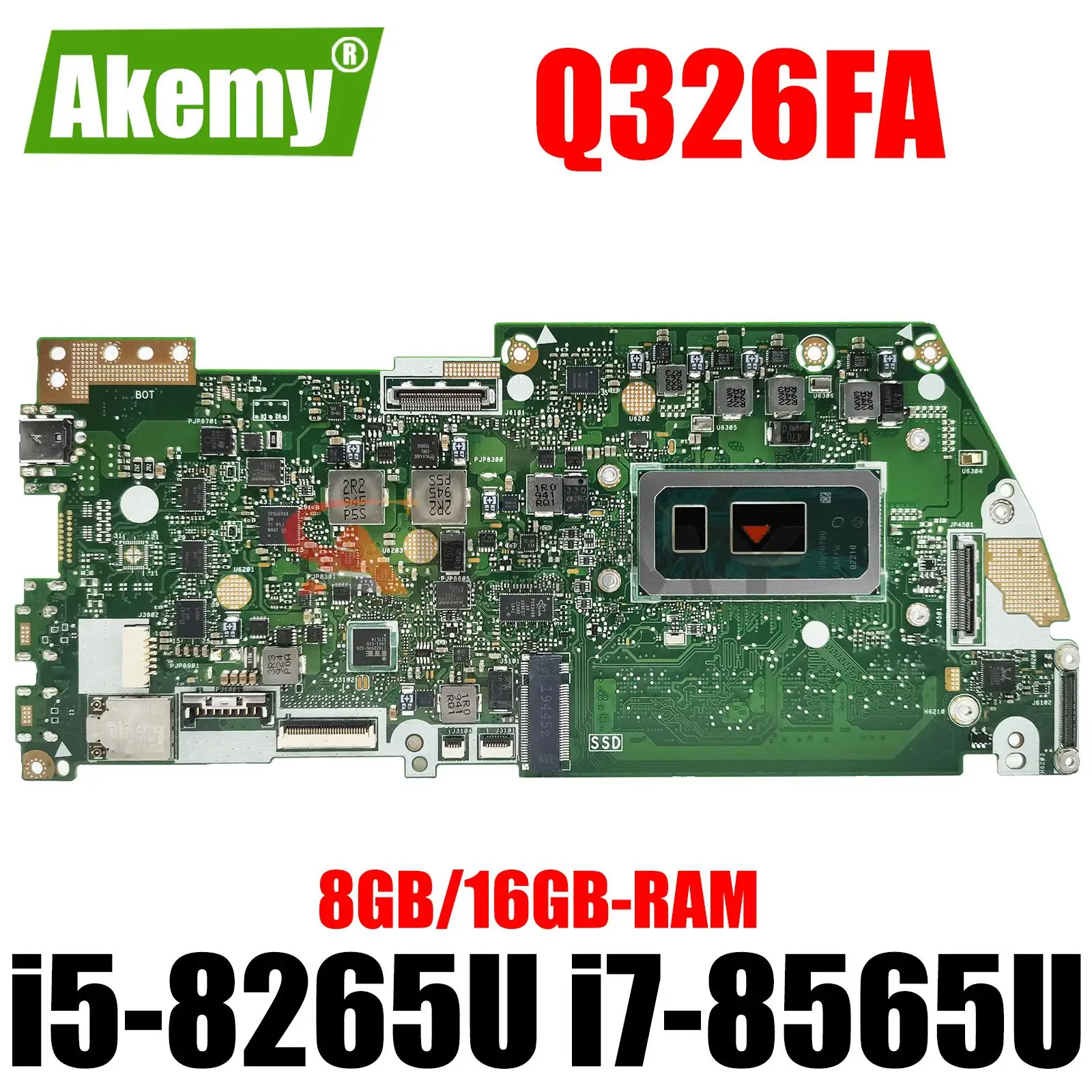 

Q326FA Mainboard For ASUS Q326 Q326F Q326FA UX362FA Laptop Motherboard With i5-8265U i7-8565U CPU 16GB 8GB RAM 100% Working Well