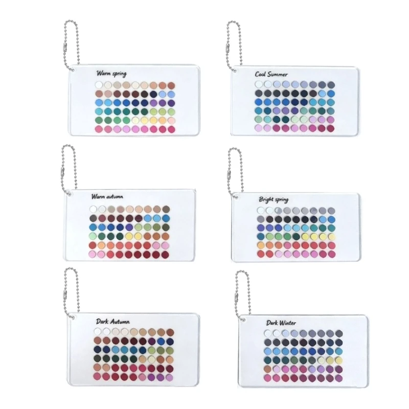 U75B Seasonal Color Matching Cards 6 Piece Acrylic Color Reference Set for Personal Color Analysis, Art Study, Teaching and