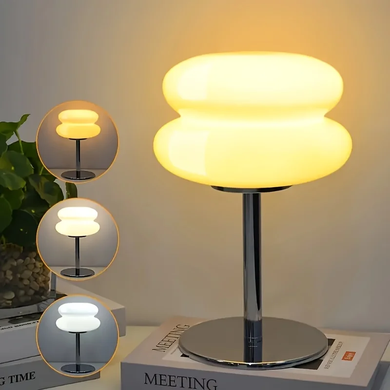 Lamp bedside table plastic lampshade LED lamps mushroom table lamp USB Plug 9-level brightness dimming ambient light