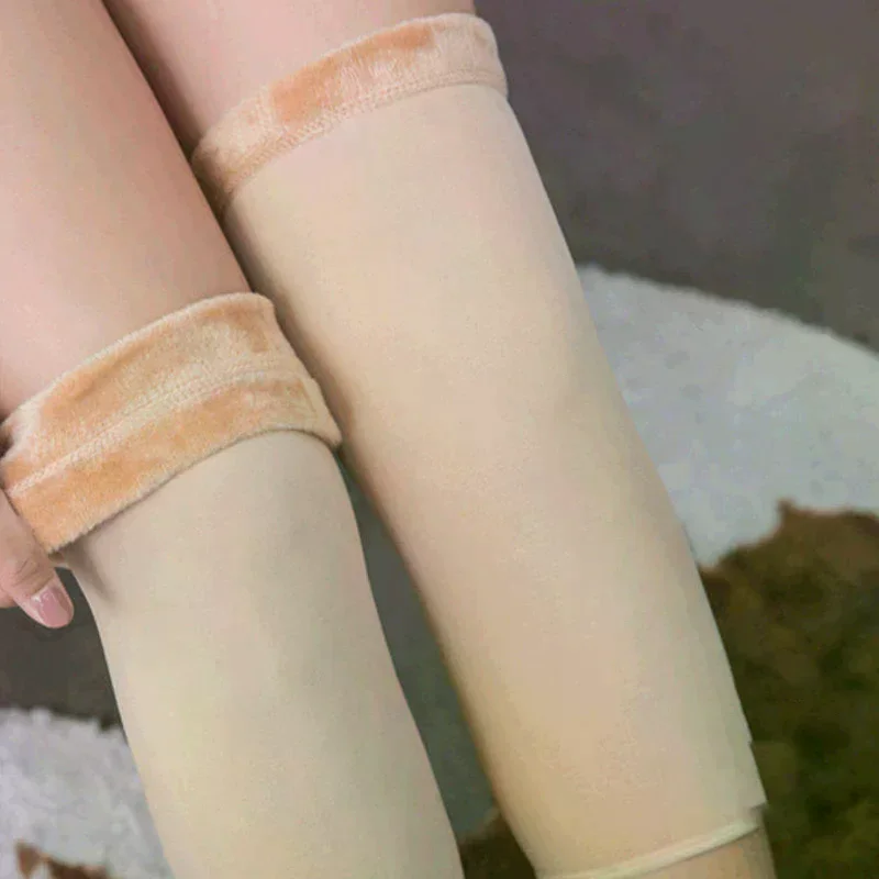 Rodilleras cálidas de felpa gruesas para invierno, Protector de rodilla de lana antifrío, almacenamiento de calor, deportes para personas mayores, soporte para rodillera de pierna fría