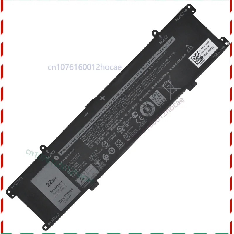 

Аккумулятор FTD6M 6HHW5 22WH для клавиатуры Dell Latitude 7285 E7285 2 в 1 K17M-BK-US