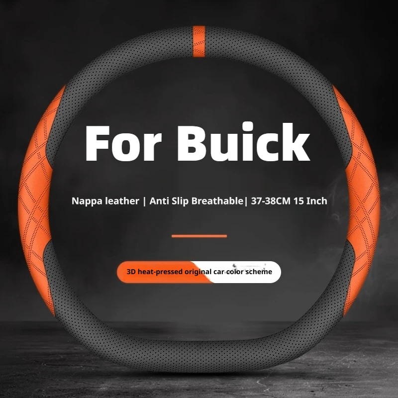 For Buick Luxury Car Steering Wheel Cover 15 Inch Fit Encore Envision Plus Enclave Verano Regal LaCrosse Electra Car Accessories