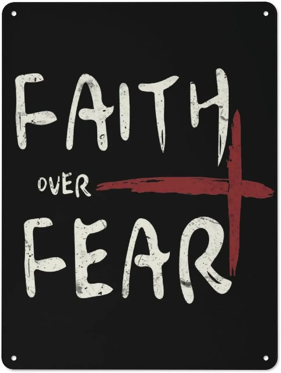 1q ، الإيمان المسيحي على الخوف متماسكة 1 معدن القصدير تسجيل ، الرجعية القصدير تسجيل جدار ديكور فني تسجيل لمتجر غرفة المعيشة 40x30 سنتيمتر #1