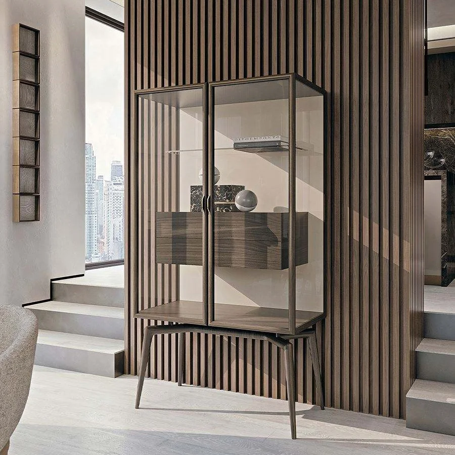 메탈 하이엔드 미니멀리스트 럭셔리 디스플레이 캐비닛 (유리+금속) |   사무실 및 저택용