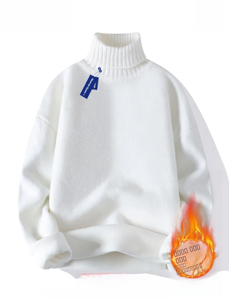 

Wassup Dozen High Ne Knitwear for Couples Winter Warm Casual Sle Men's Women's Base Layer Long Sve Turtlene Sweater