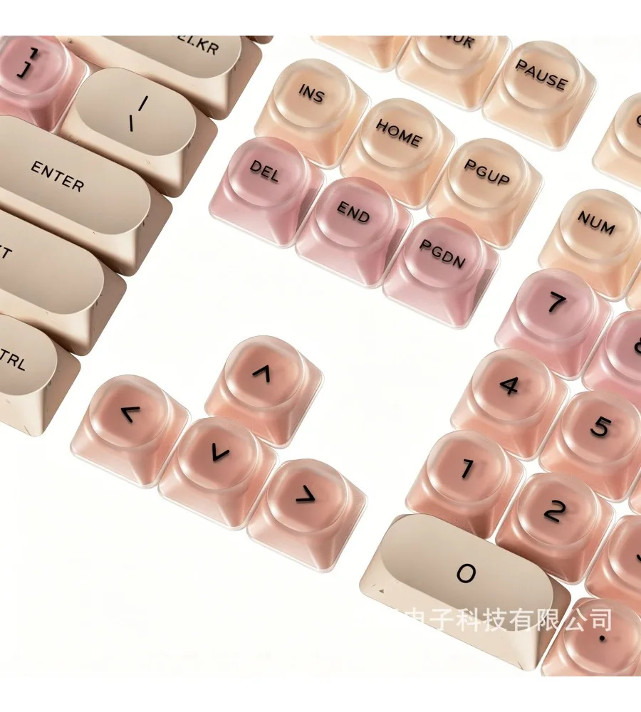 Liquid foundation transparent keycap HOA height 128 keys full set of UV printing mechanical keyboard accessories hot-selling