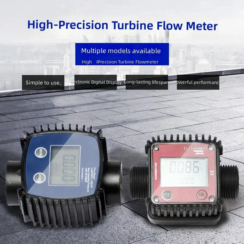 for K24 Electronic Turbine Gear Flow Meter Stainless Steel Water Urea PPS Plastic Intubation Thread Automatic