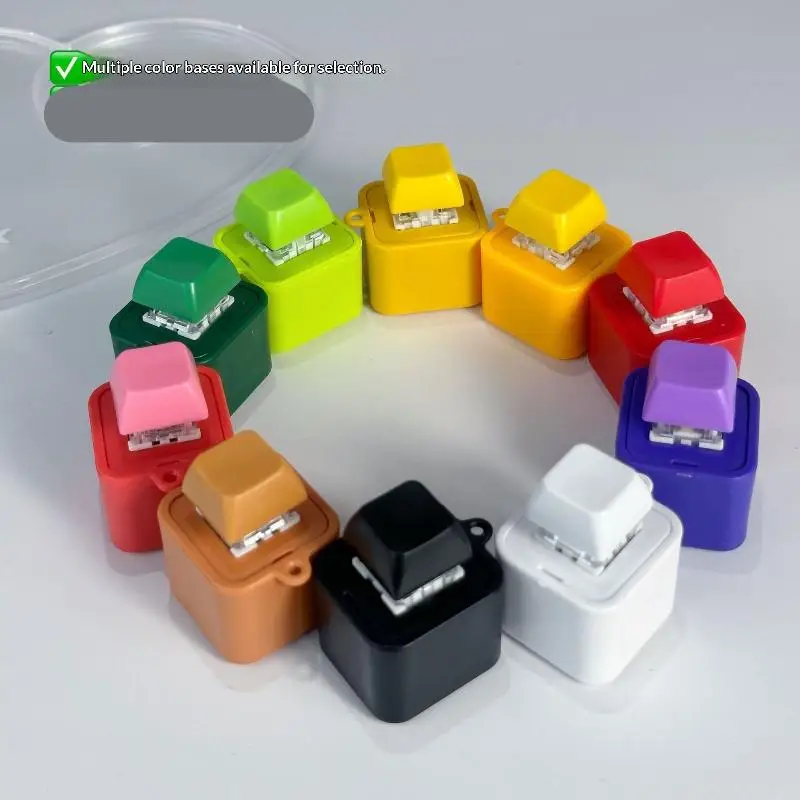 Rechargeable Keyboard Clicker Keyring Recording LED Light Sound Function Portable Stress Relief Fidget Accessory for Trip