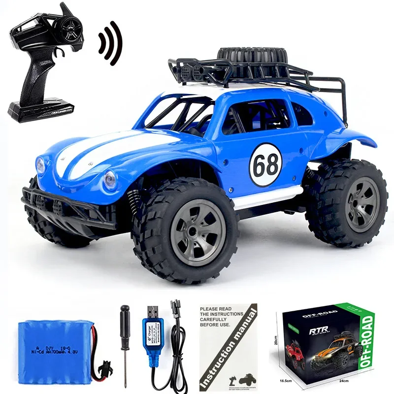 

1:18 Scale 2.4G Remote Control Car Model with Sticker,18km/h High-speed Simulation of Classic Beetle Rc Cars,Kids Toys Gift Set