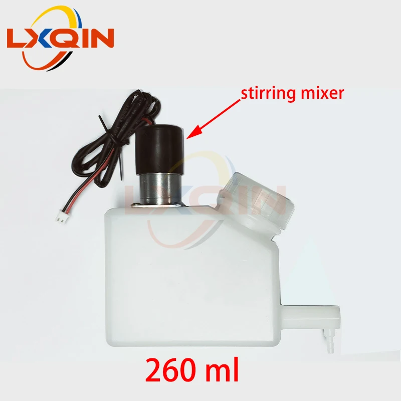 LXQIN ink cartridge 260mlsingle ink outlet with stirring mixer motor for A3 inkjet printer ink tank