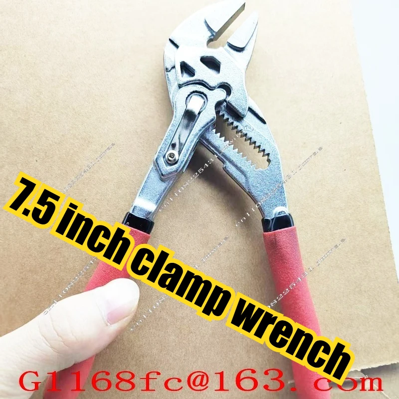 7.5 Inch Clamp Wrench Multi-functional Household Movable Water Pump Pliers Large Opening 40mm Labor-saving Type