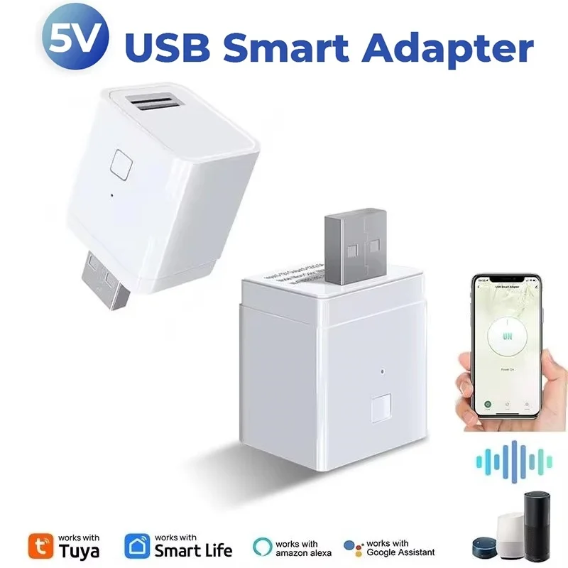 Smart USB Adaptor 5V WiFi Mini USB Power Adaptor Smart Home Works With Alexa Google Alice For Home Automation Timing Charge Plug