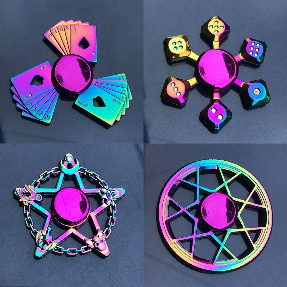 Spinner Tangan Sayap Naga Paduan Logam Kecepatan Tinggi Spinner Jari Pelangi Kebisingan Rendah Anti-kecemasan Ujung Jari Gyro Hadiah Ulang Tahun