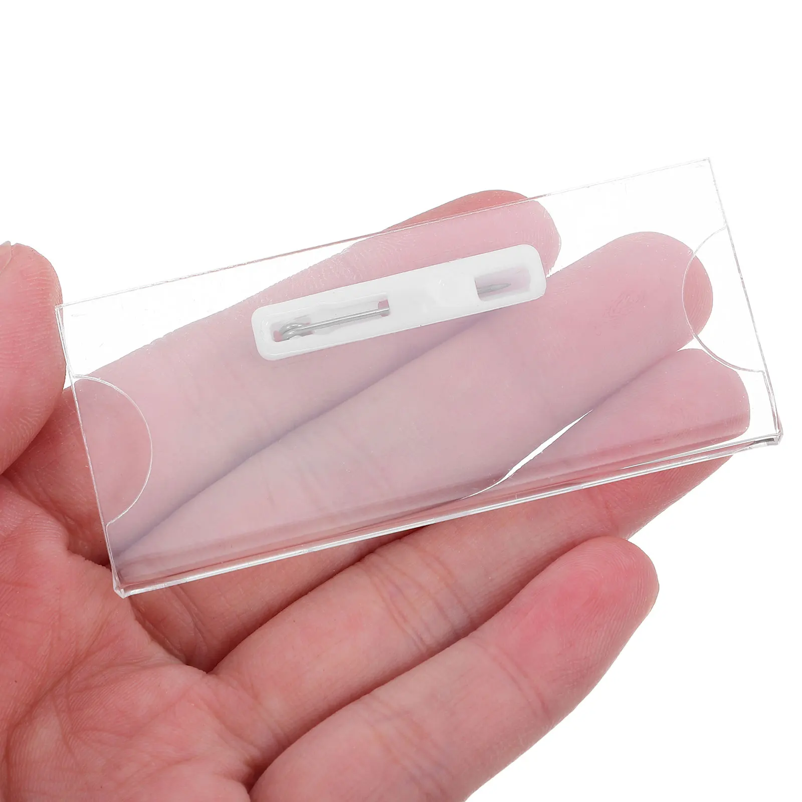 

10pcs Name Badge Holders Acrylic Id Tag Cases For Student Employee Officer Hotel Work School Office Use
