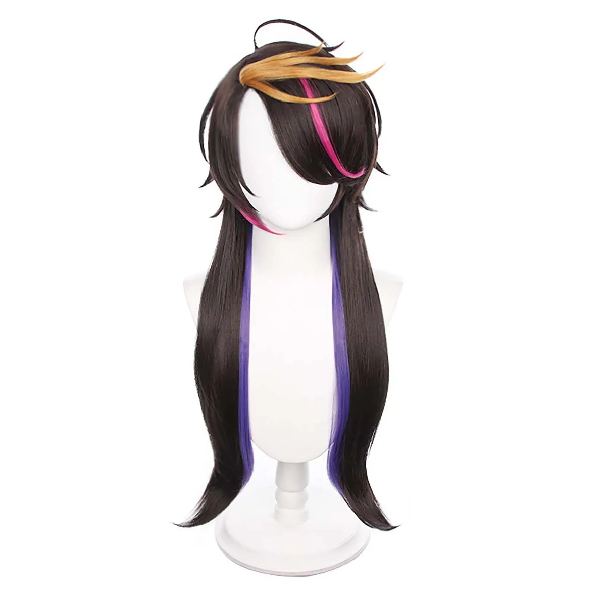 Virtual VTuber Shu Yamino Cosplay Wig Heat Resistant Synthetic Hair Mixed Long Hair Roleplay Party Costume Prop