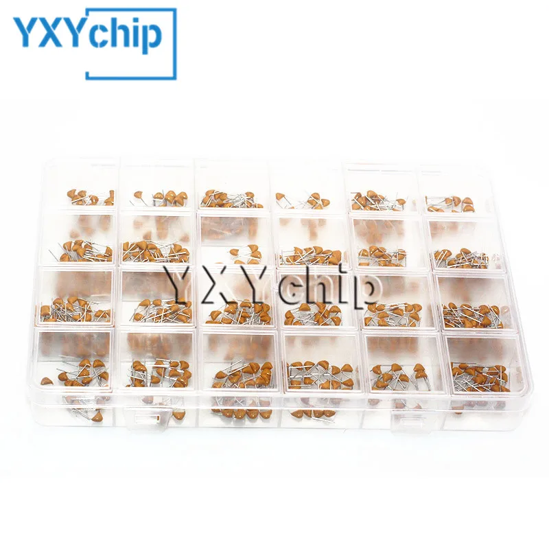 480pcs 24 valor 50V kit capacitor cerâmico monolítico 10pF47pF100pF220pF470pF1n2.2nF3.3nF10nF22nF47nF0.1uF0.22uF1uF2.2uF4.7uF10uF