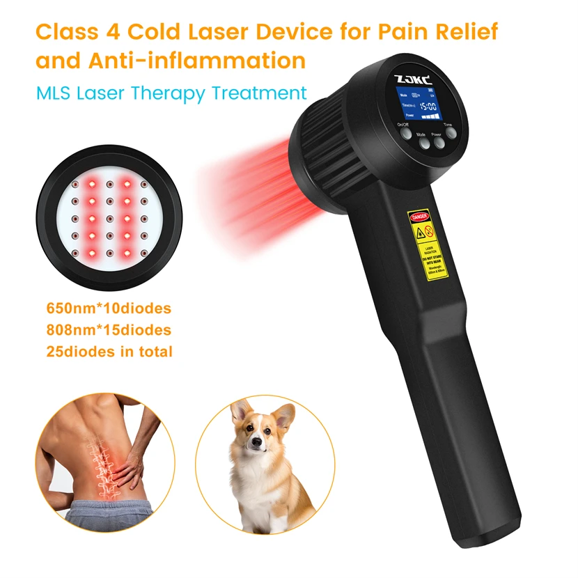 

ZJKC Powerful 8W High Intensity Cold Laser Therapy Device for Arthritis Plantar Fasciitis Body Pain Relief and Inflammation