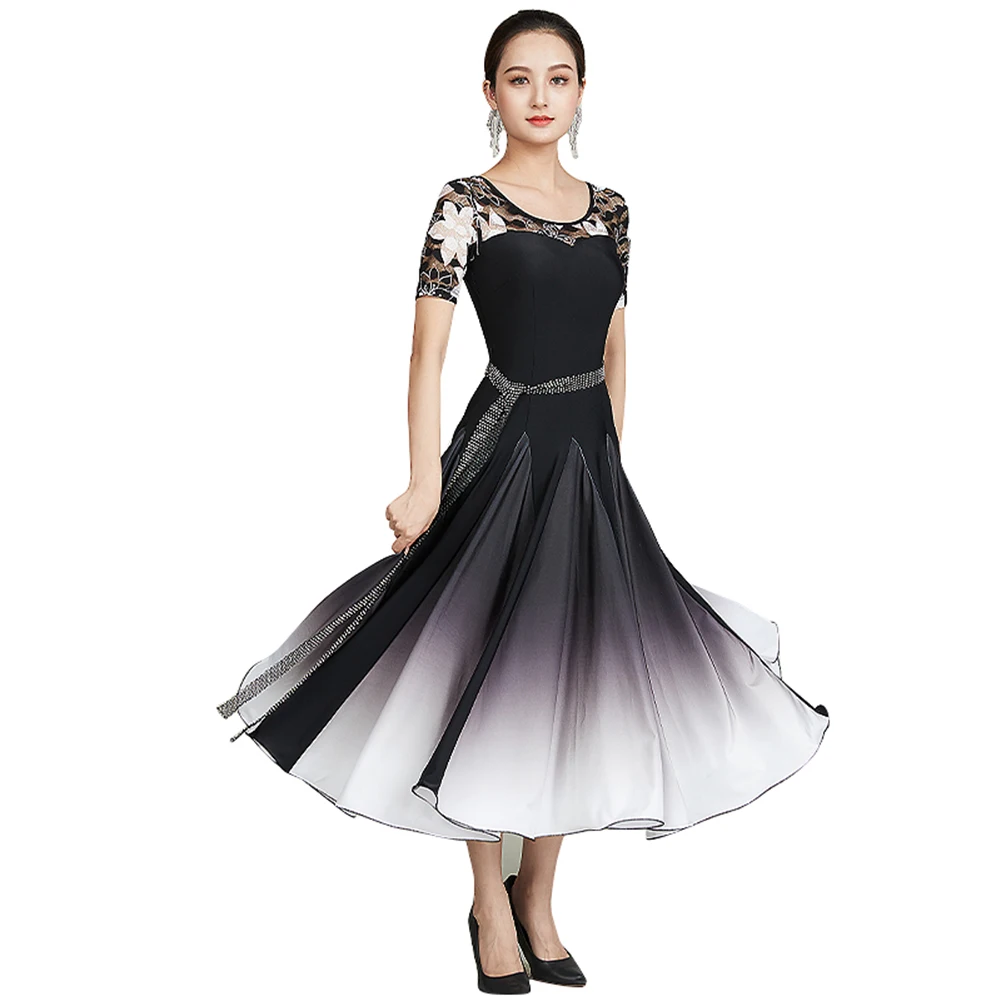 Waltz Ballroom Competition Dress Standard Dance Performance Flamenco Costumes Women Gradient High End Evening Party Gown