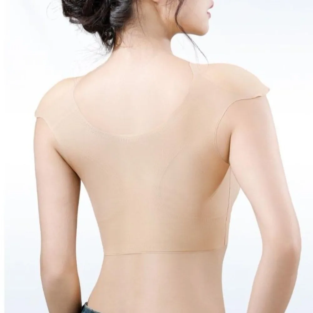 Flat Breast Binder Bustier Right-angle Shoulder Underwear Pad Chest Binding Tank Top Wireless Push Up Bra Invisible Sleeveless