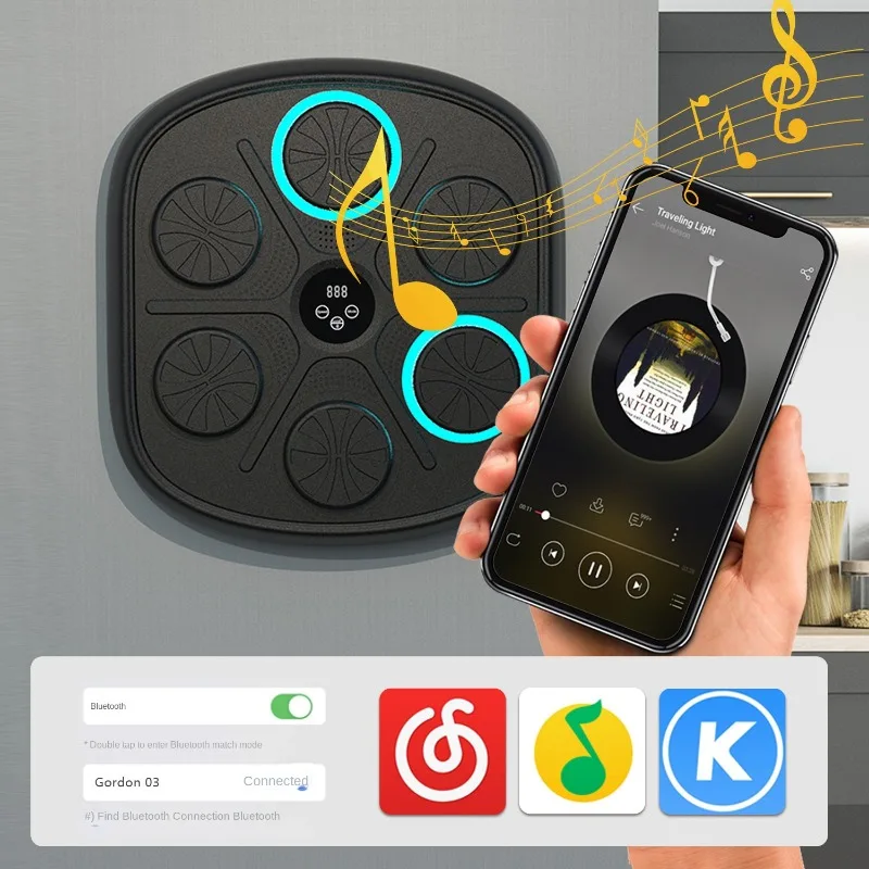 Máquina de boxeo musical, objetivo bluetooth transfronterizo, objetivo de pared, entrenador de boxeo para niños y adultos