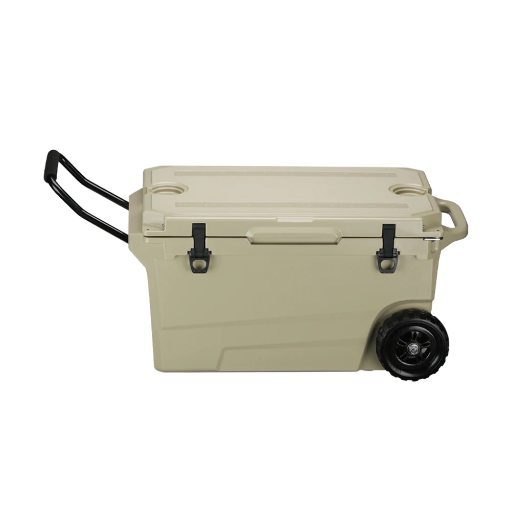 Rotomolded Cooler Box Outdoor Ice Chest Cooler With Big Wheels