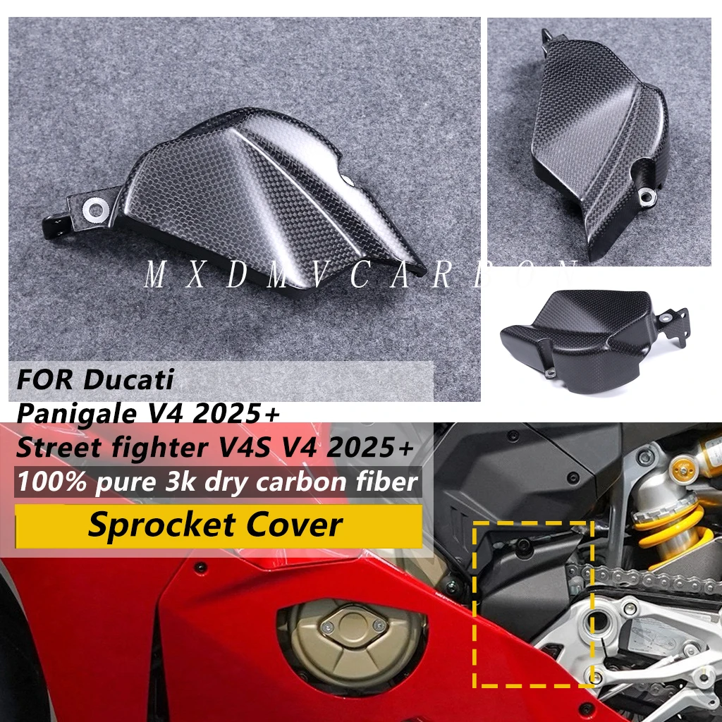 

For Ducati Panigale V4S Streetfighter Street fighter V4 2026 2025 Motorcycle 3K Dry Carbon Fiber Sprocket Cover Fairing Kits