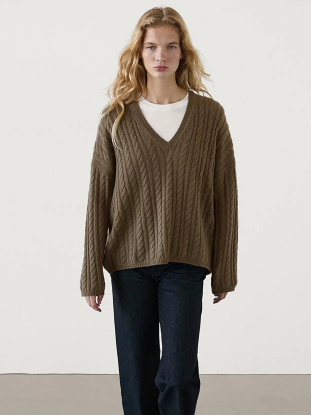 Casual V-Ne College Sle maglione lavorato a maglia vestibilità ampia autunno inverno nuovo arrivo MD donna Faion Twist maglieria pendolare vento