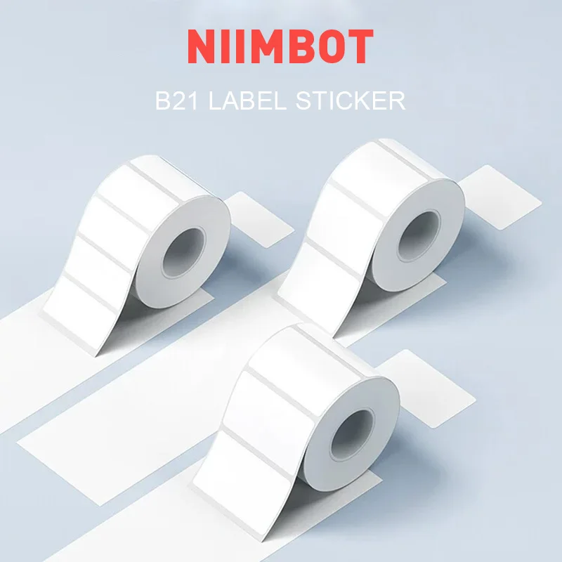 Niimbot B21 Label Sticker Adhesive Thermal Paper for Niimbot B1B203 B3S Niimbot Label Printer White Label Ribbon Waterproof