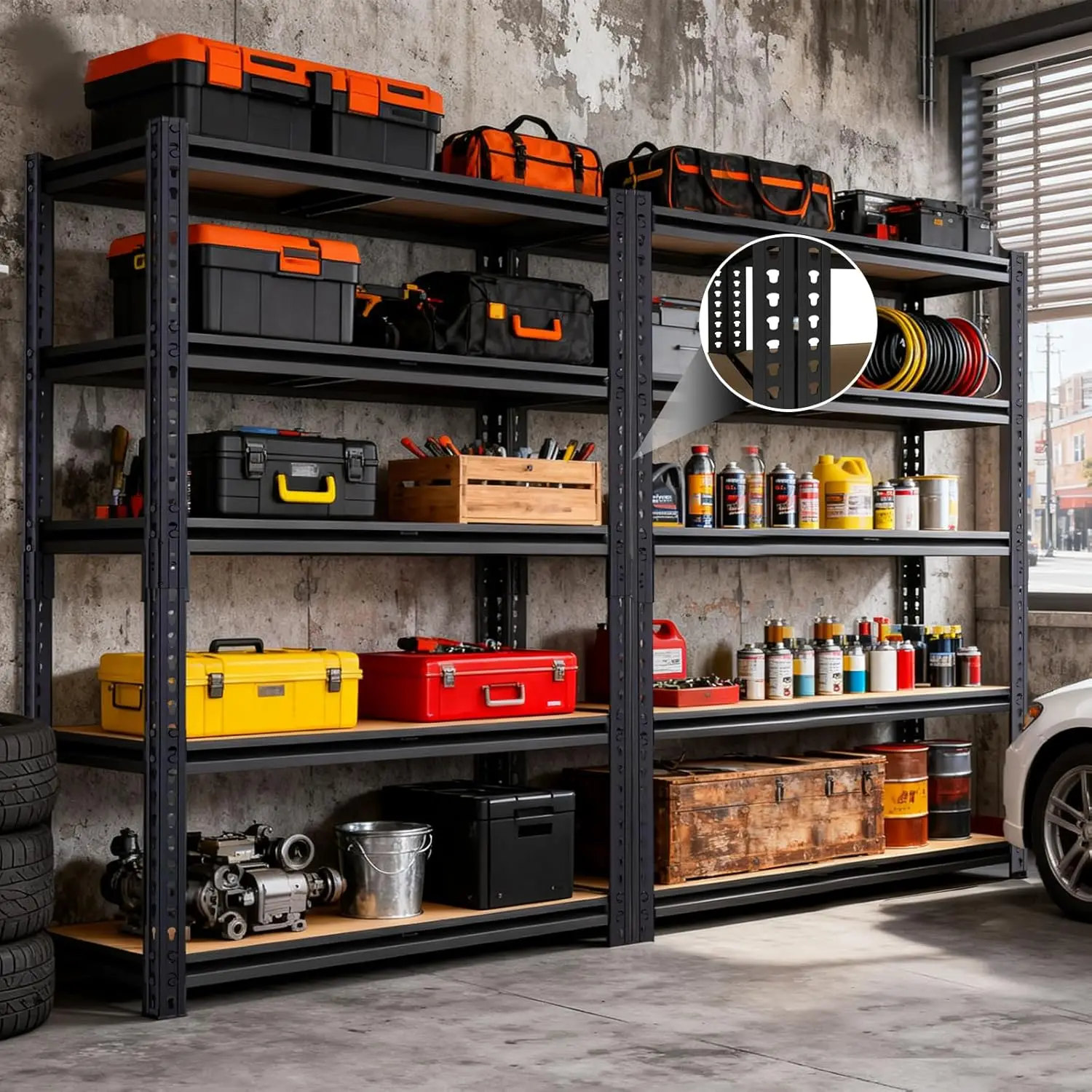 

72''H Heavy Duty Garage Storage Shelves 2400LBS Metal Shelving Units Storage Rack Customized