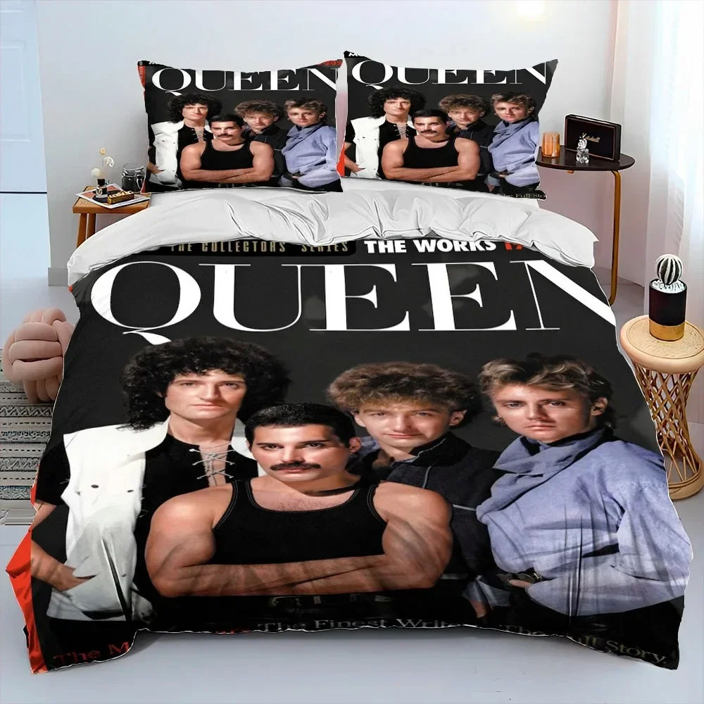 Freddie Mercury Queen-Rock-Band Comforter Bedding Set,Duvet Cover Bed Sets Quilt Cover Pillowcase,King Queen Size Bedding Set