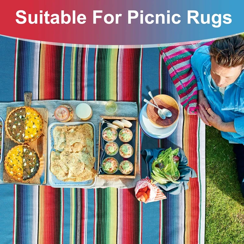 Mexican Blanket Sarape Picnic Rug Throw Tablecloth Hot Rod For Yoga Party-A22G